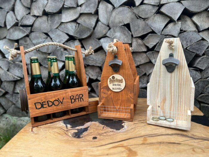 Drevený nosič piva | varianta čisté drevo – Obrázok 6